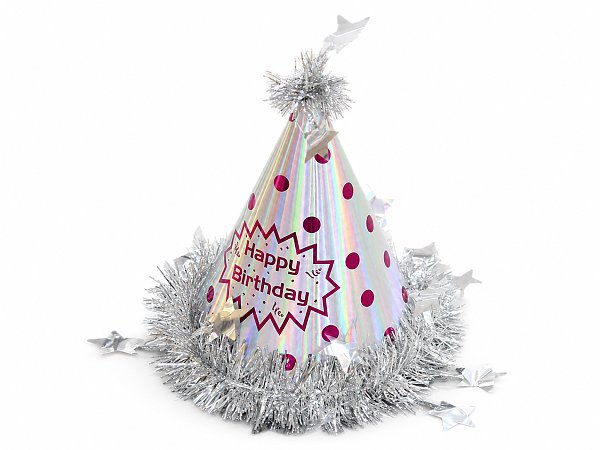 Foil-Stamped Tinsel Party Hat