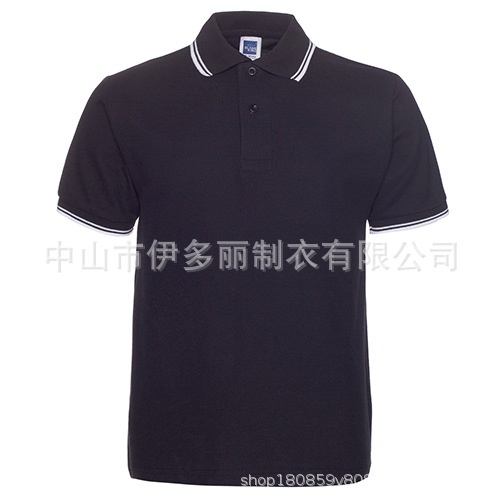 Omo Xia Men's Clothing Polo Shirt Short Sleeve Collared Men's Satin Cotton Adhesive Shirt Embroidered Logo