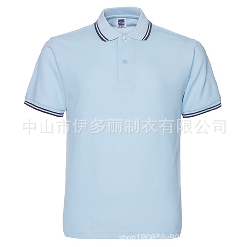 Omo Xia Men's Clothing Polo Shirt Short Sleeve Collared Men's Satin Cotton Adhesive Shirt Embroidered Logo