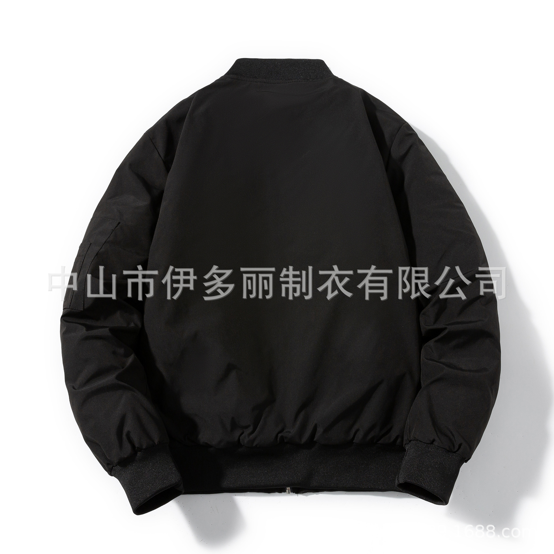 Factory-made European-style American imitation acetate satin jacket for autumn and winter, padded, men's formal windbreaker, flight suit, zipper coat