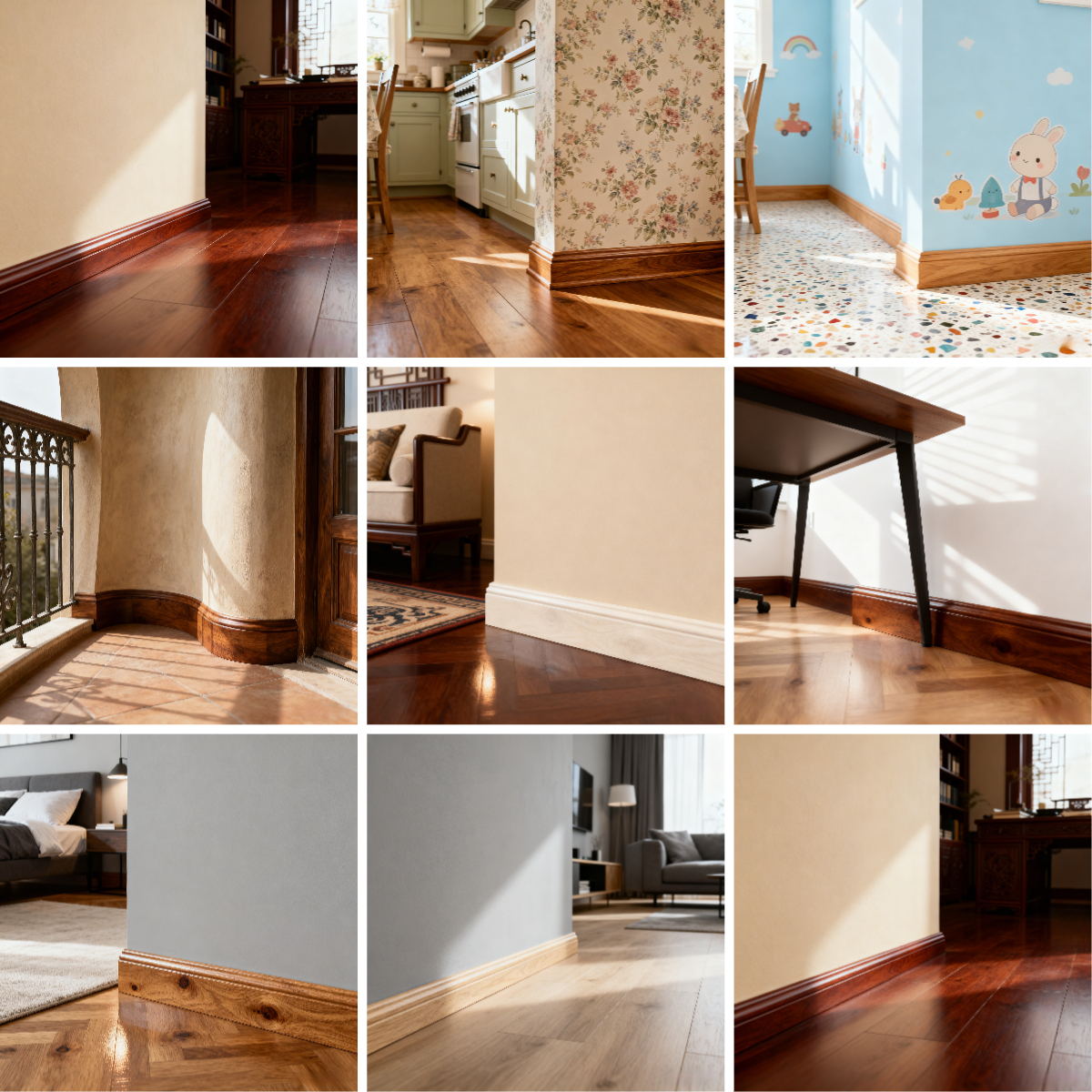 Solid wood baseboard