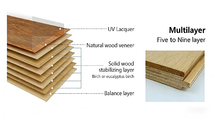 Engineered wood flooring with real wood veneer-5