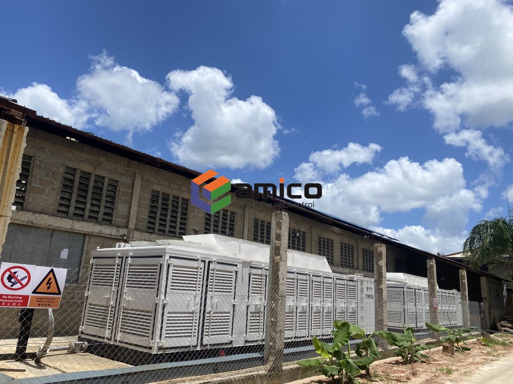 Groupe électrogène au gaz AMICO utilisé pour une usine en Afrique