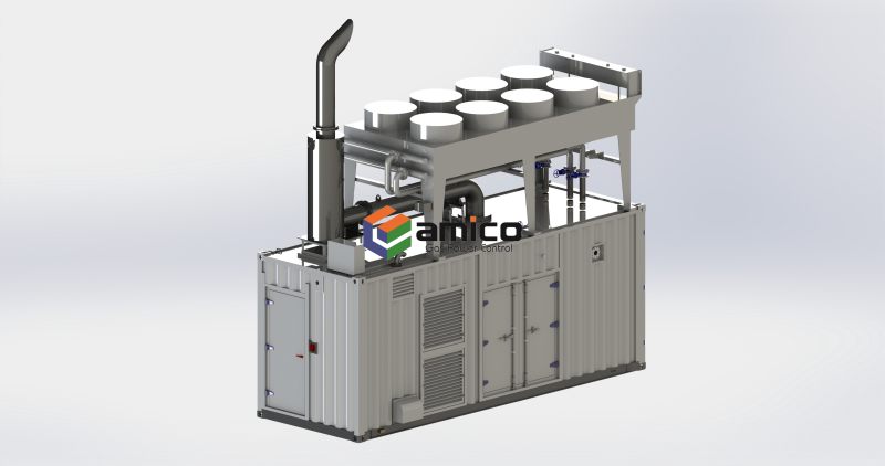 Groupe électrogène gaz conteneurisé de 1200 kW