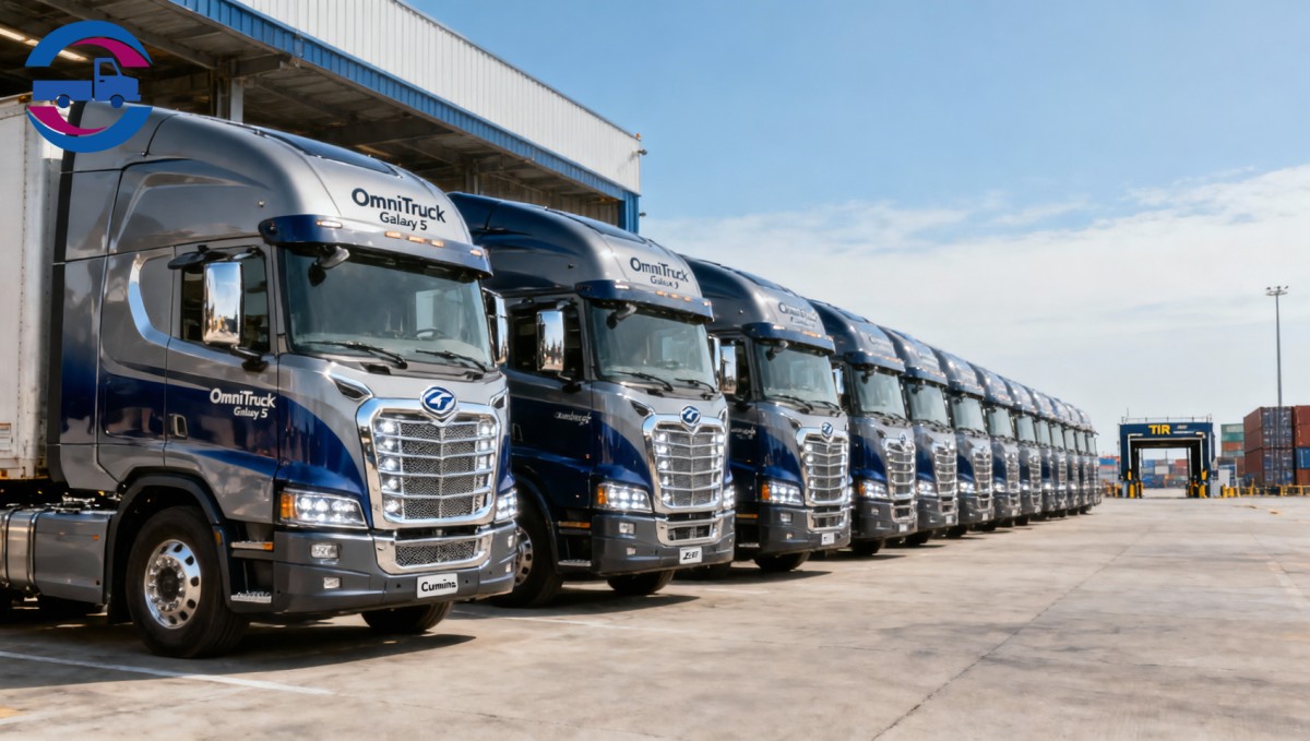 OmniTruck Galaxy 5 Fuel Tractor Trucks Delivered to Qingdao TIR Route