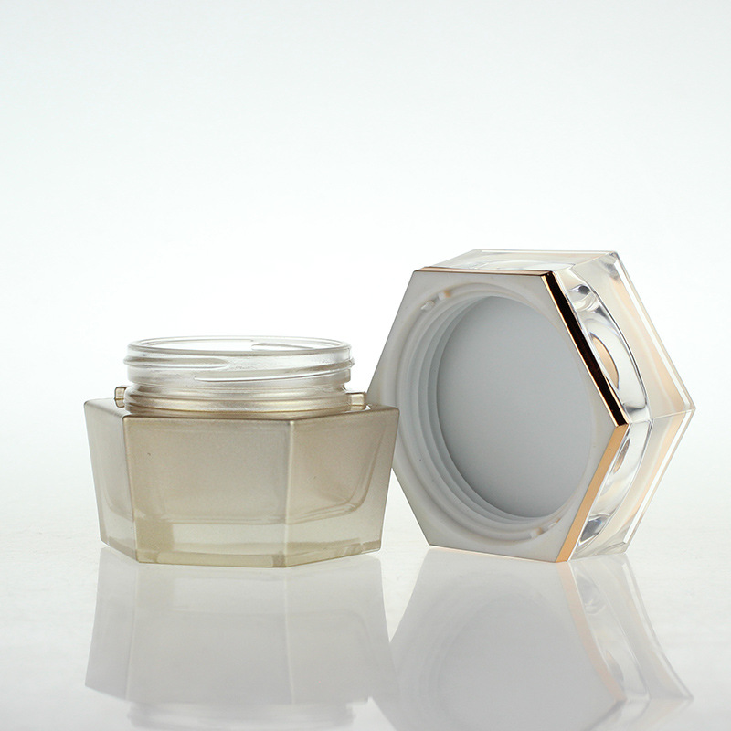 Glass eye cream, facial cream bottle