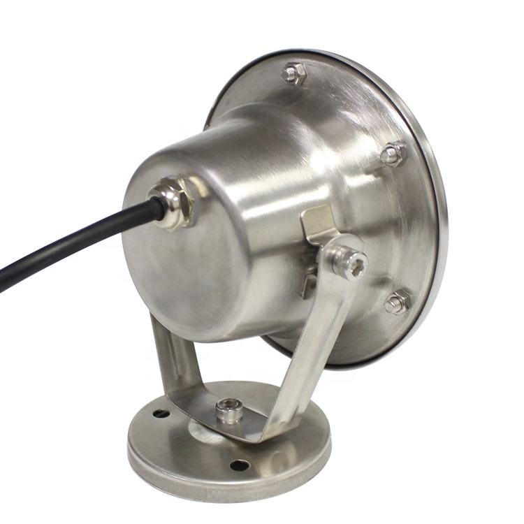 High-power stainless steel IP68 12V 3000K 6000K 36W LED underwater light for ponds.