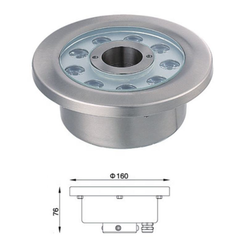 DC24V outdoor underwater LED light for fountains, RGB IP68 waterproof, 3W, 6W, 9W, 12W, 18W, 24W, 36W LED swimming pool light.