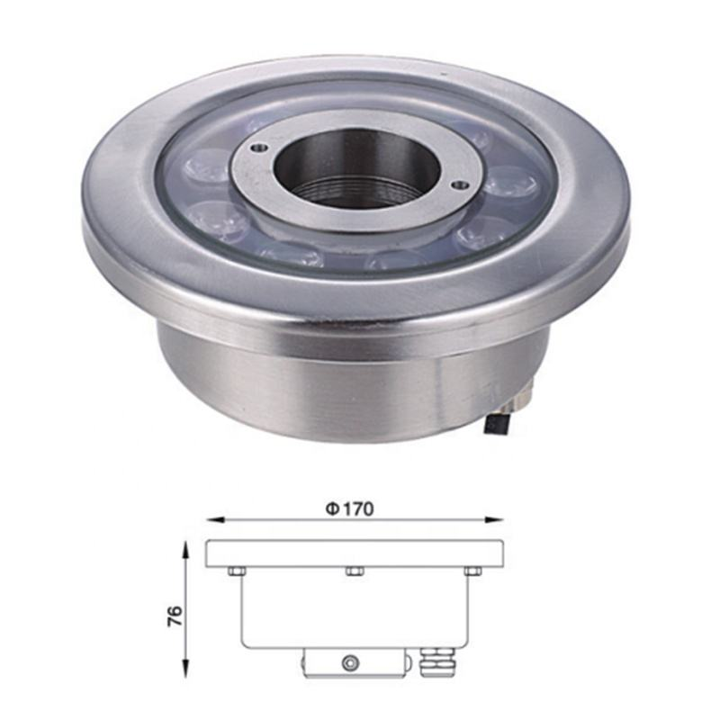 DC24V outdoor underwater LED light for fountains, RGB IP68 waterproof, 3W, 6W, 9W, 12W, 18W, 24W, 36W LED swimming pool light.