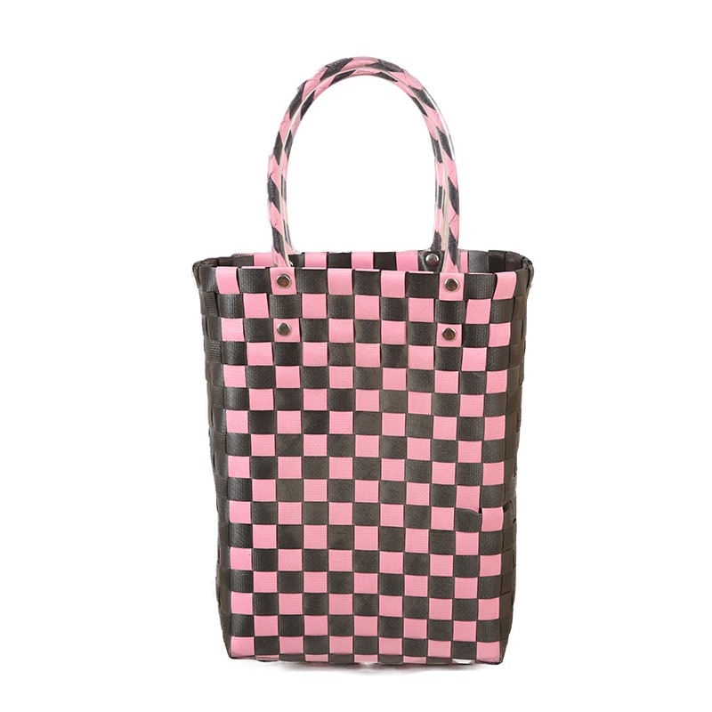 New Handmade Woven Bag, Creative DIY Souvenir Bag, Open-Top Beach Bag, Women's Handbag, Plastic Woven Bag, Handbag