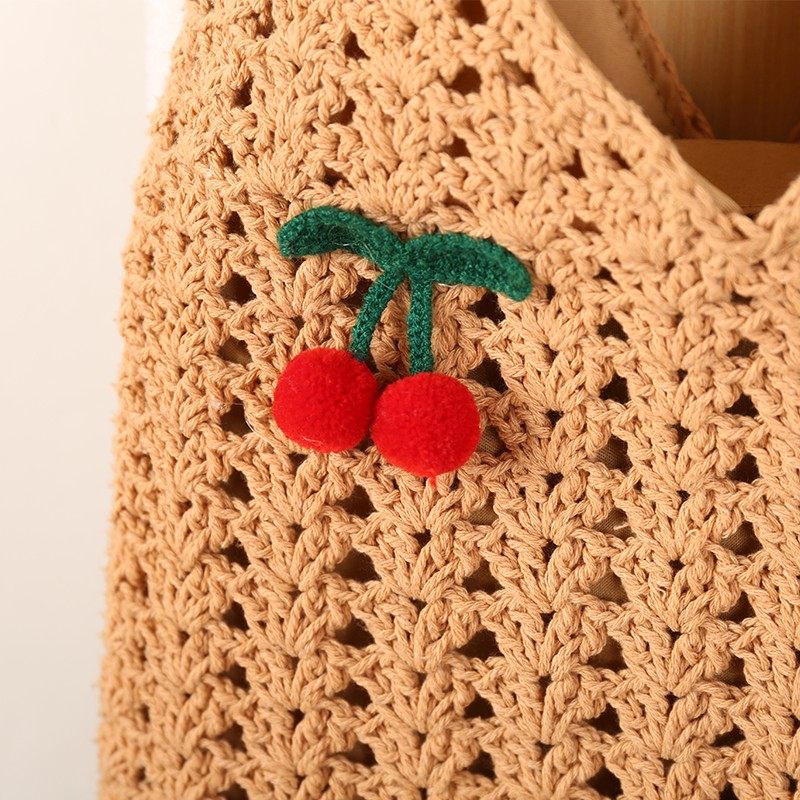 Stylish Cherry Woven Shoulder Bag