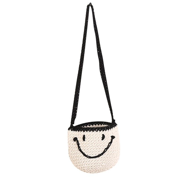 Korean style smiley face woven bag