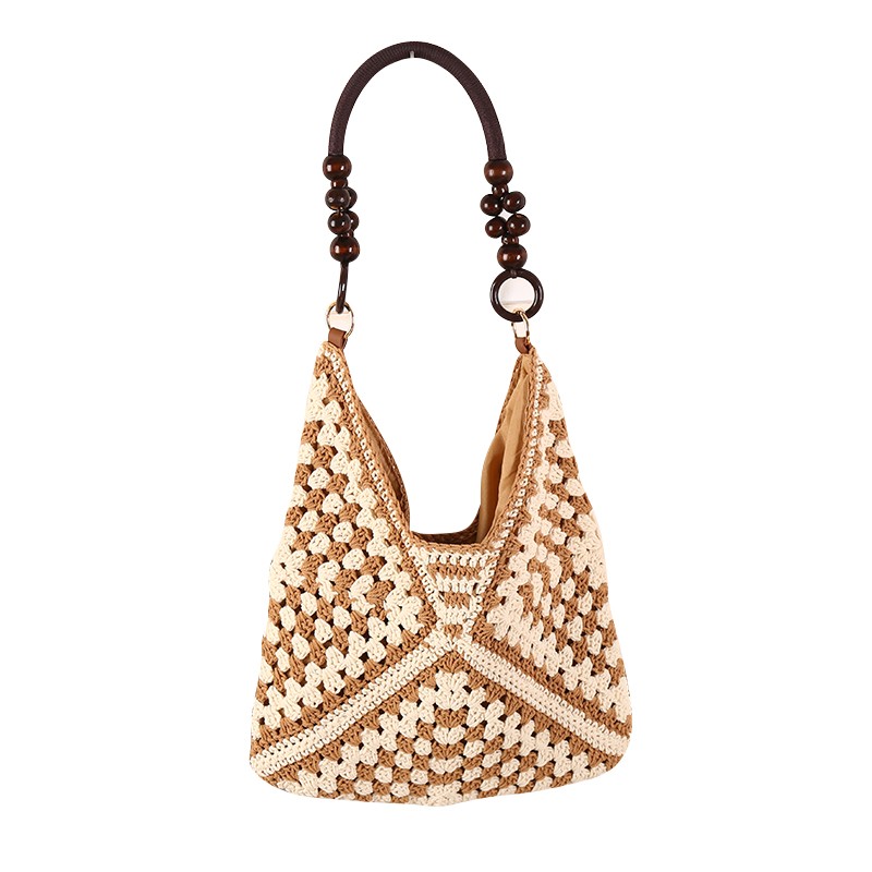 Ethnic beaded woven bag