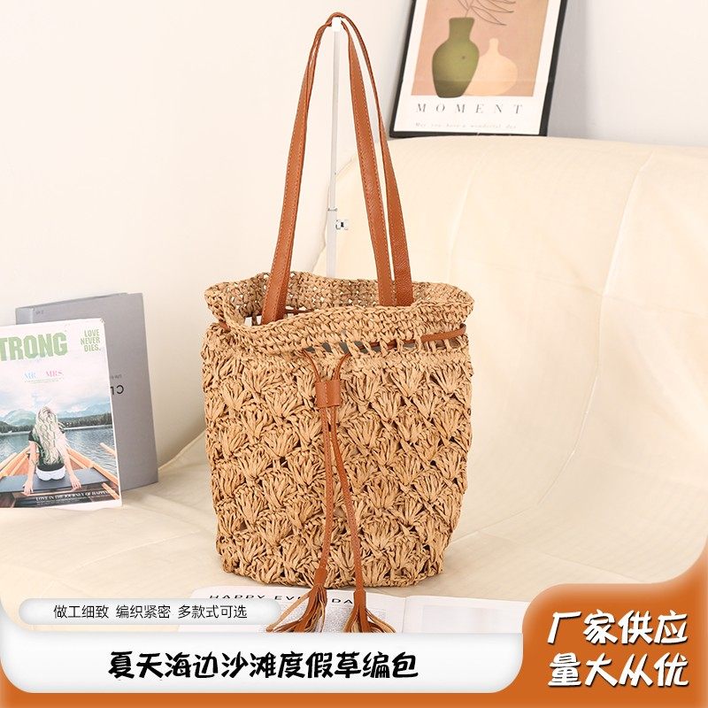 Summer beach vacation straw bags