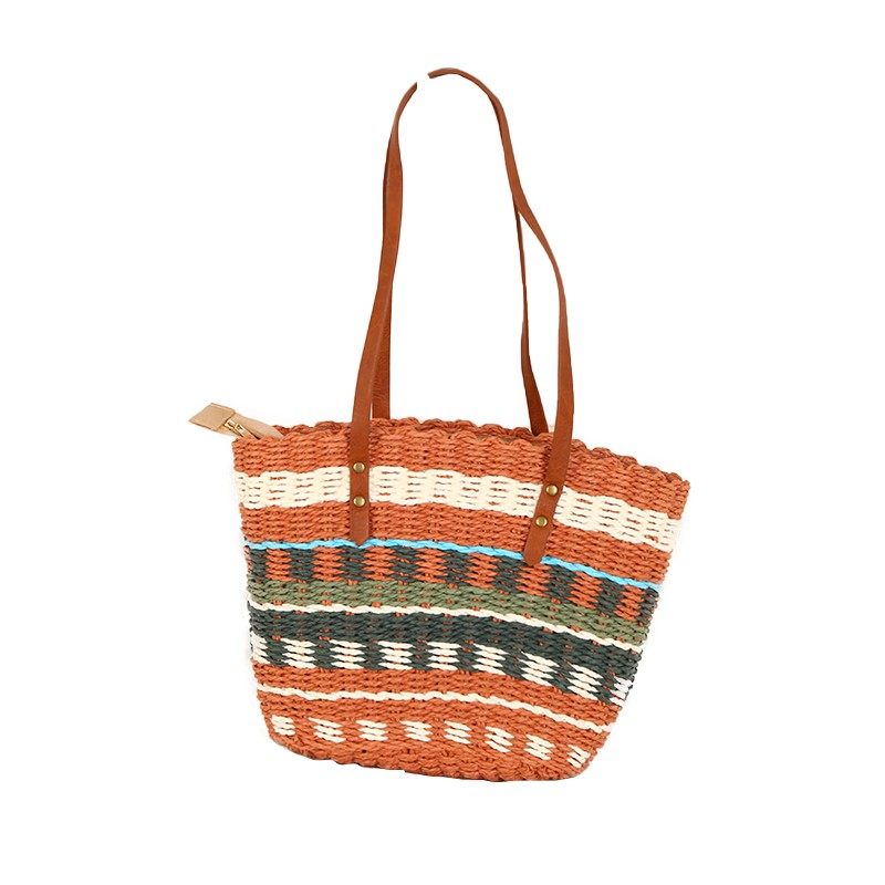 New large-capacity color-blocked bucket bag