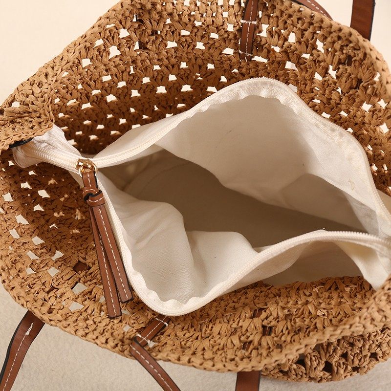 Large capacity openwork woven bag