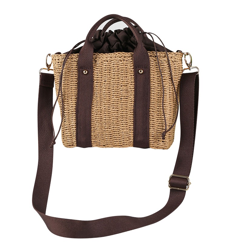 European and American solid color woven bags
