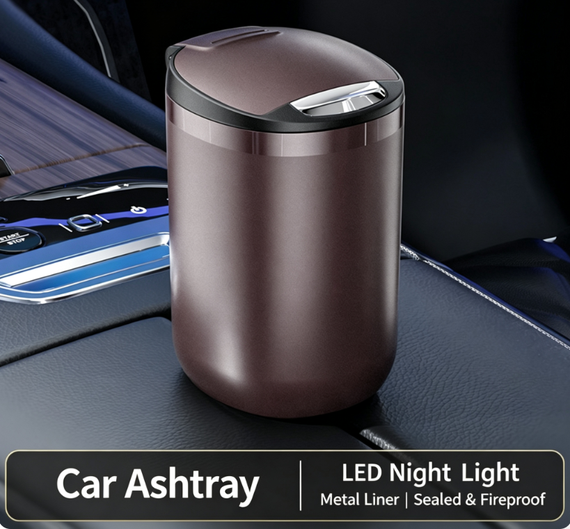 Premium Metal Car Ashtray with Lid, Ash Leak-proof Portable Car Interior Ornament, Car Accessories for Men & Women, Wholesale & Custom