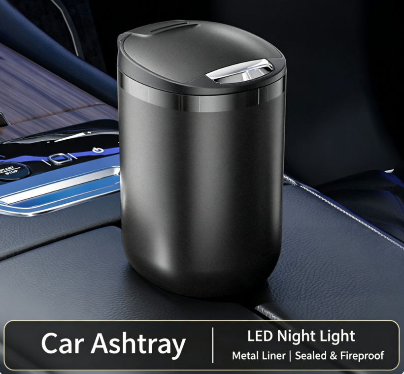 Premium Metal Car Ashtray with Lid, Ash Leak-proof Portable Car Interior Ornament, Car Accessories for Men & Women, Wholesale & Custom