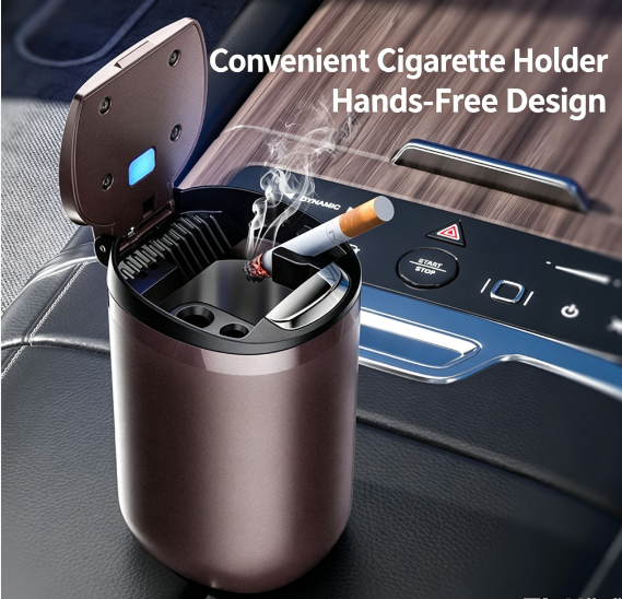 Premium Metal Car Ashtray with Lid, Ash Leak-proof Portable Car Interior Ornament, Car Accessories for Men & Women, Wholesale & Custom