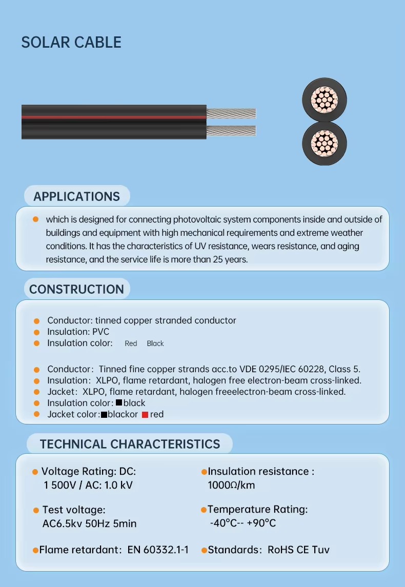 Solar Wire002 Customized DC Solar Cable