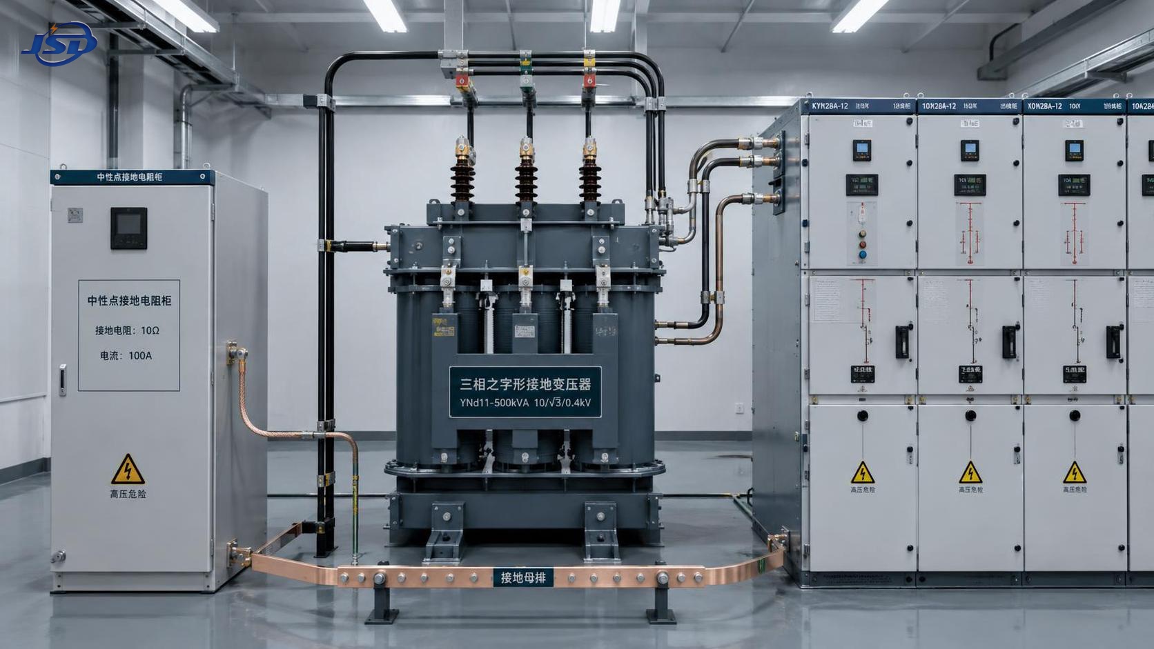 When is a three phase grounding transformer required in a power system?