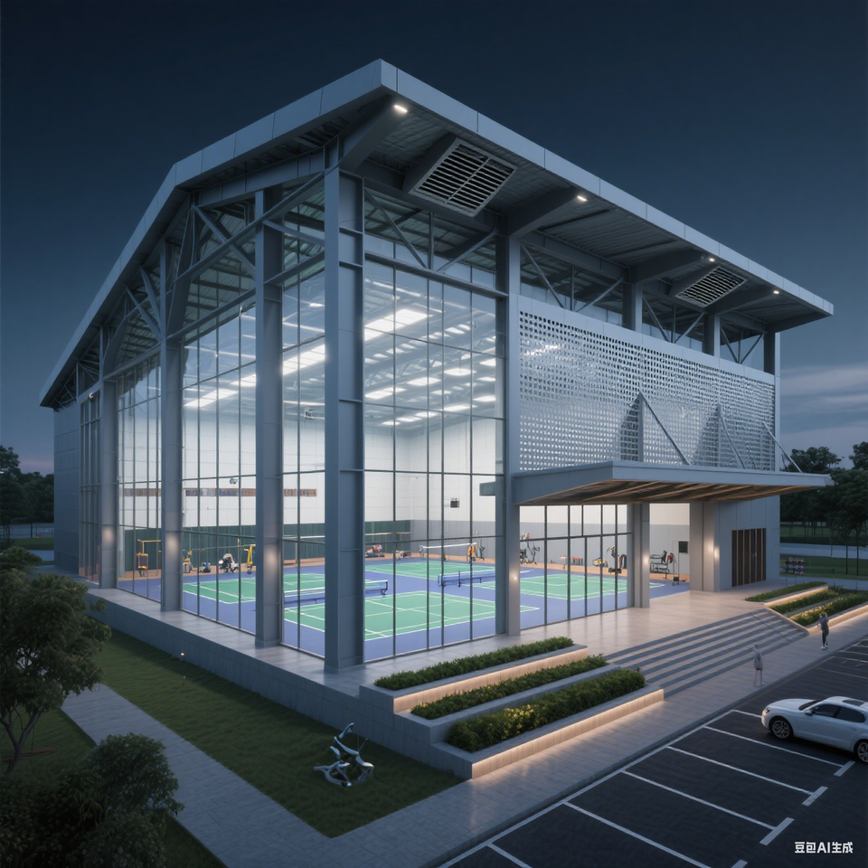 Prefab Light Steel Structure for Large Span Gymnasium