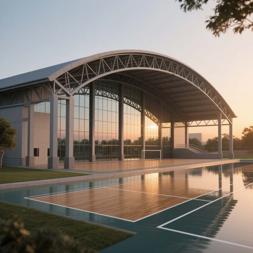 Prefab Light Steel Structure for Large Span Gymnasium