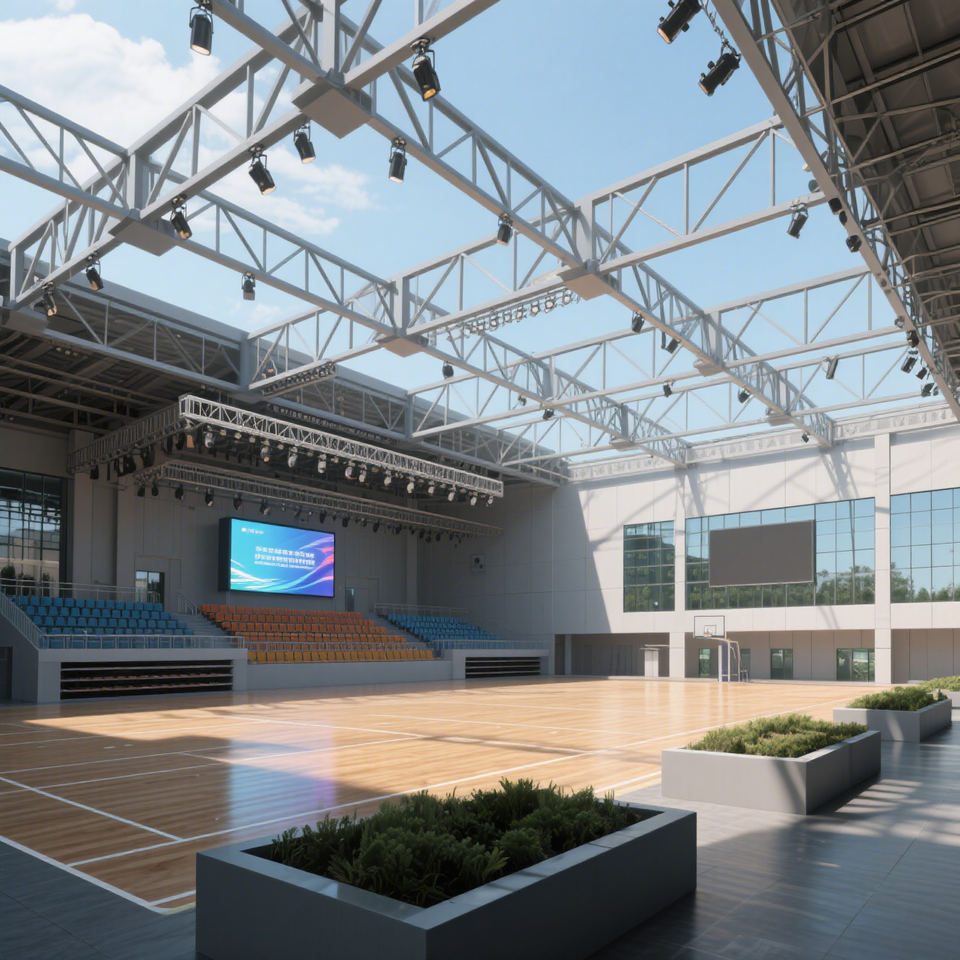 Prefab Light Steel Structure for Large Span Gymnasium