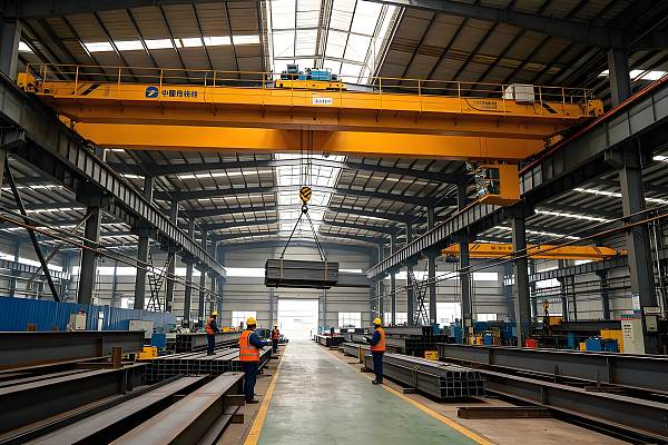 Prefabricated Steel Warehouse with Crane System Industrial Lifting Ready