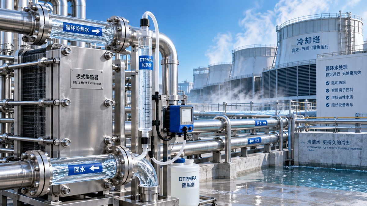 How does DTPMPA CAS 15827-60-8 perform in alkaline cooling water? Comment le DTPMPA CAS 15827-60-8 agit-il dans l’eau de refroidissement alcaline ?
