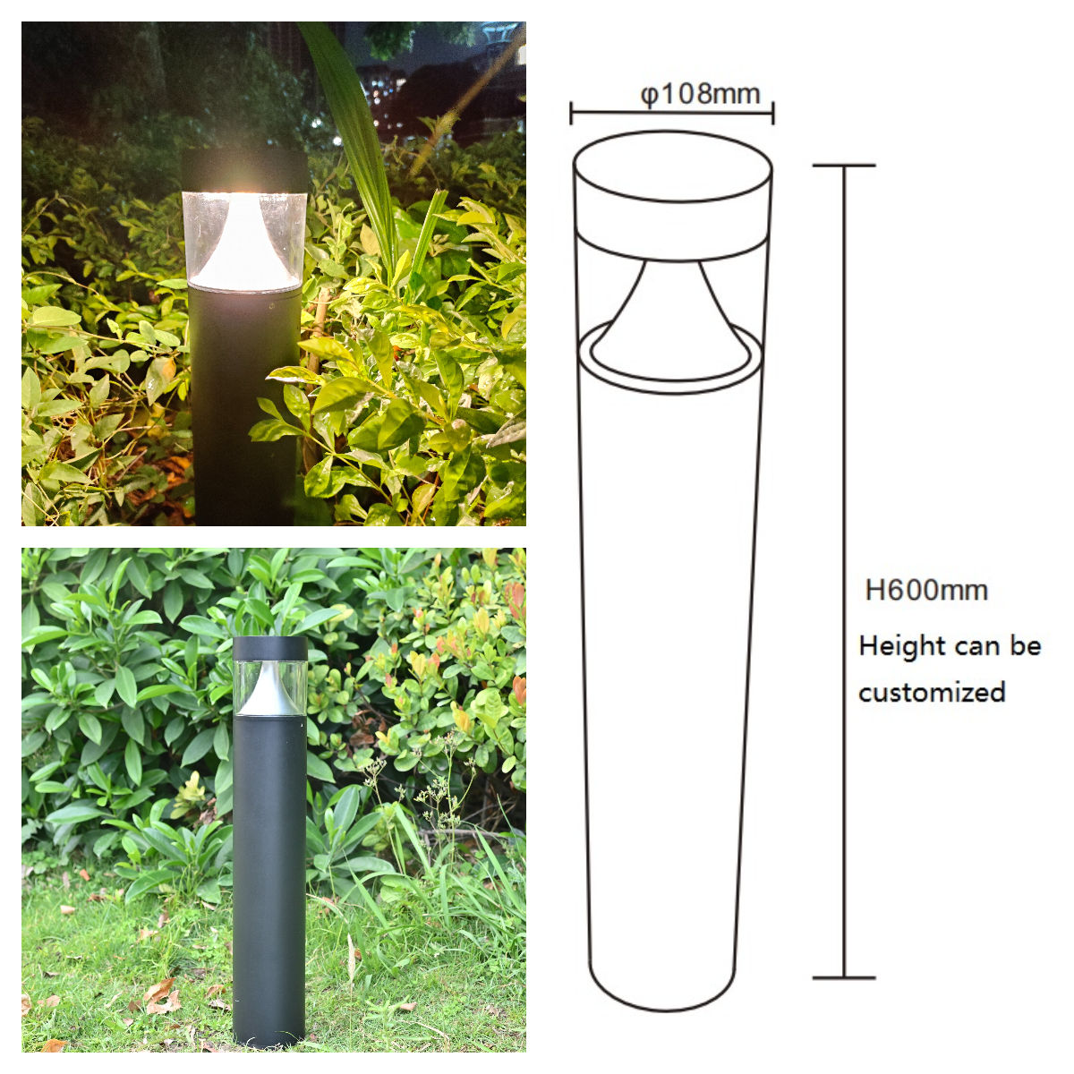 New LED pillar guard light, LED is the most popular modern outdoor pillar guard light, Ip65 LED courtyard light, aluminum body lawn light