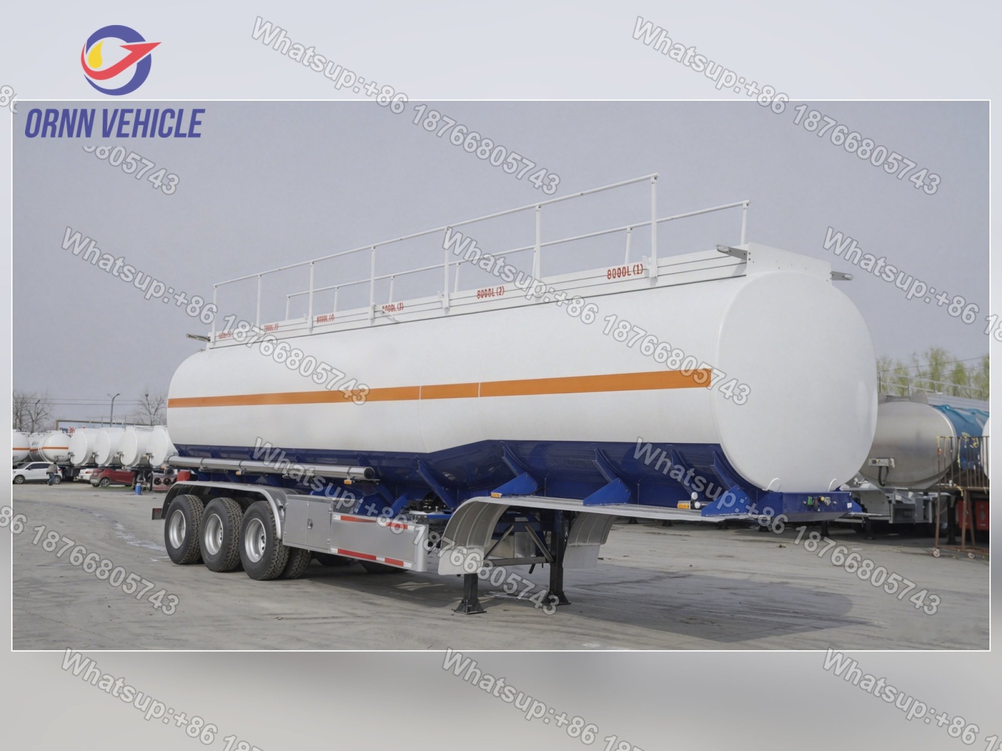 Réservoir-citerne en alliage d’aluminium peint de 45 m³ à 6 compartiments avec récupération des vapeurs Réservoir-citerne en alliage d’aluminium peint de 45 m³ à 6 compartiments avec récupération des vapeurs