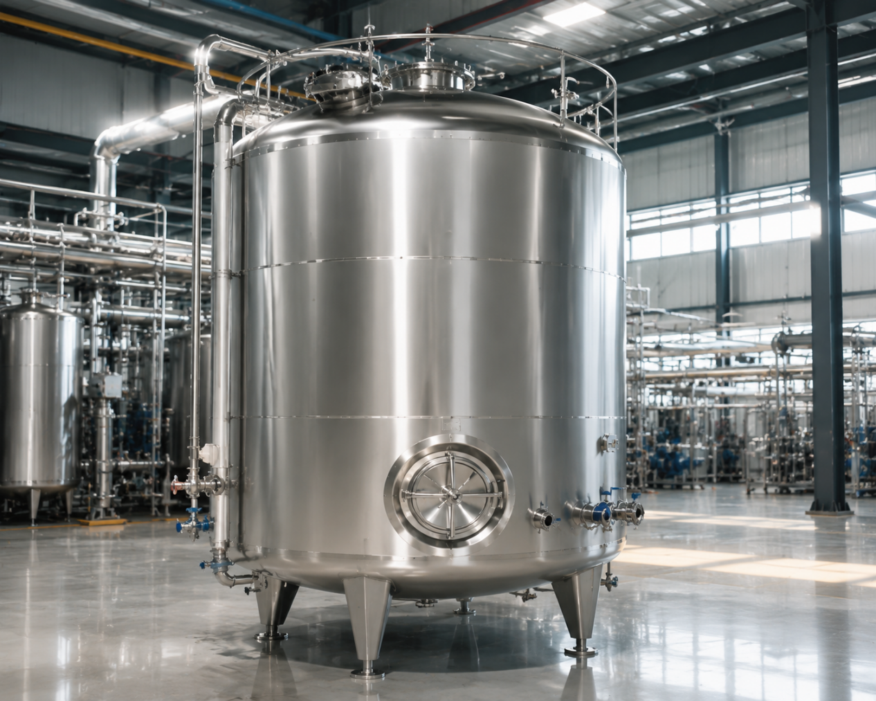 Tanques industriales aislados para líquidos de acero inoxidable
