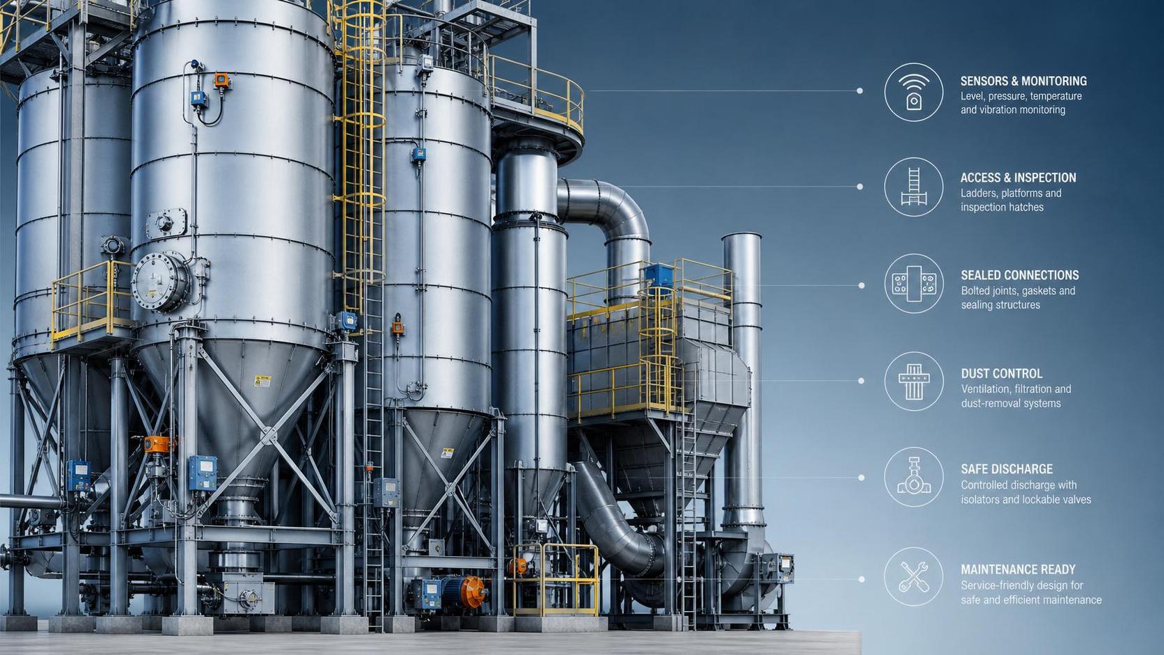 Planificación del mantenimiento de silos industriales para reducir las paradas no planificadas