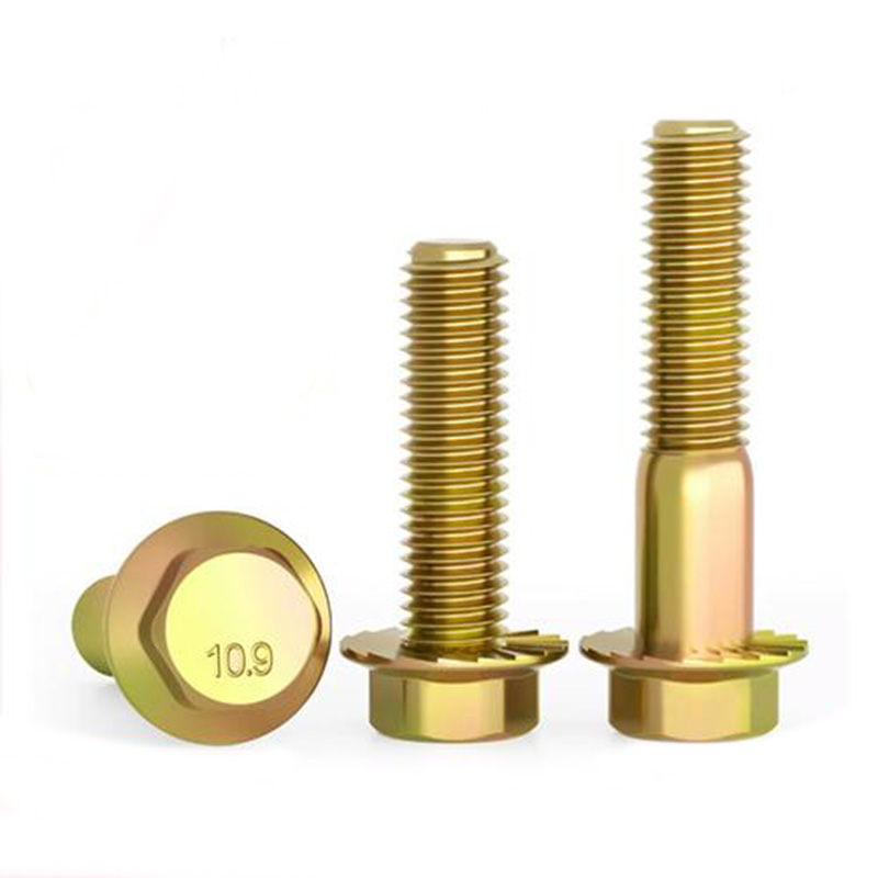 Carbon steel hexagonal flange with color zinc plated bolts