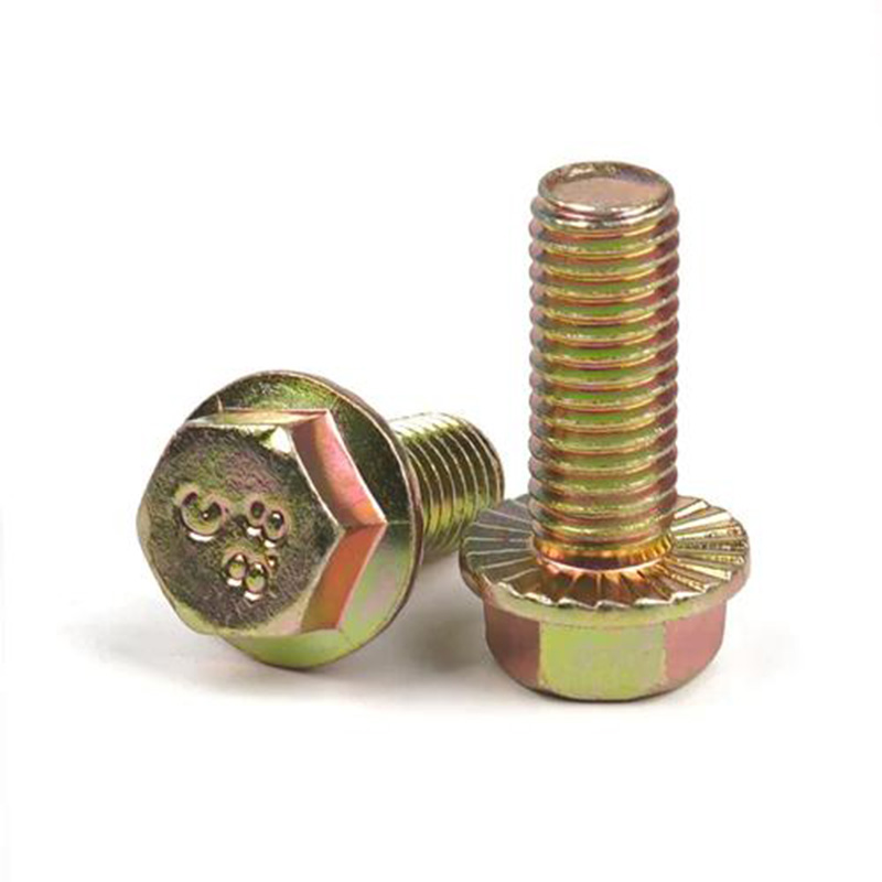 Carbon steel hexagonal flange with color zinc plated bolts