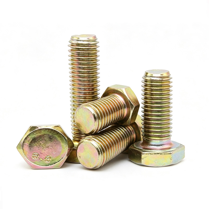 Carbon steel hexagonal flange with color zinc plated bolts