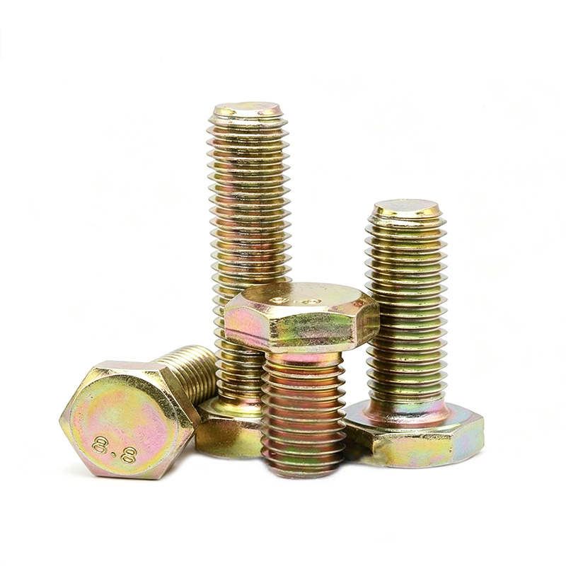 Carbon steel hexagonal with color zinc plated bolts