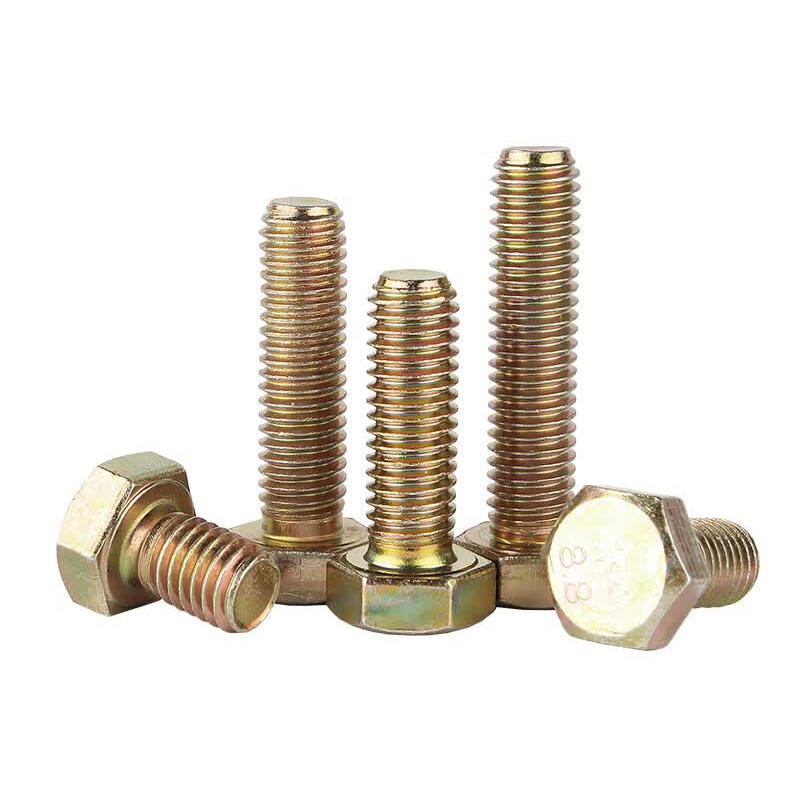 Carbon steel hexagonal with color zinc plated bolts