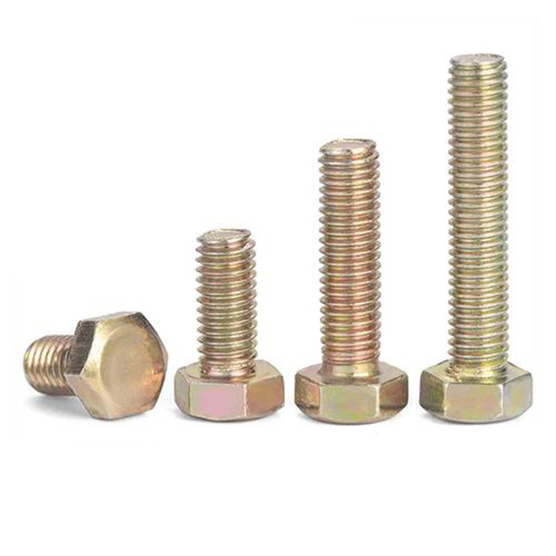 Carbon steel hexagonal with color zinc plated bolts