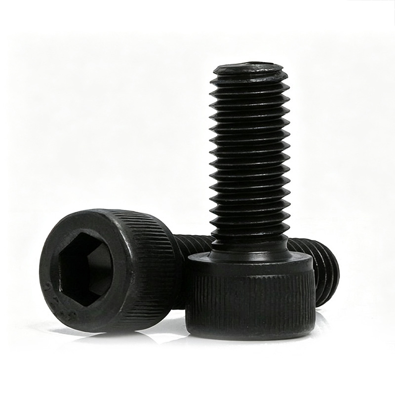 High-strength carbon steel screws with cylindrical heads and internal hex bolts