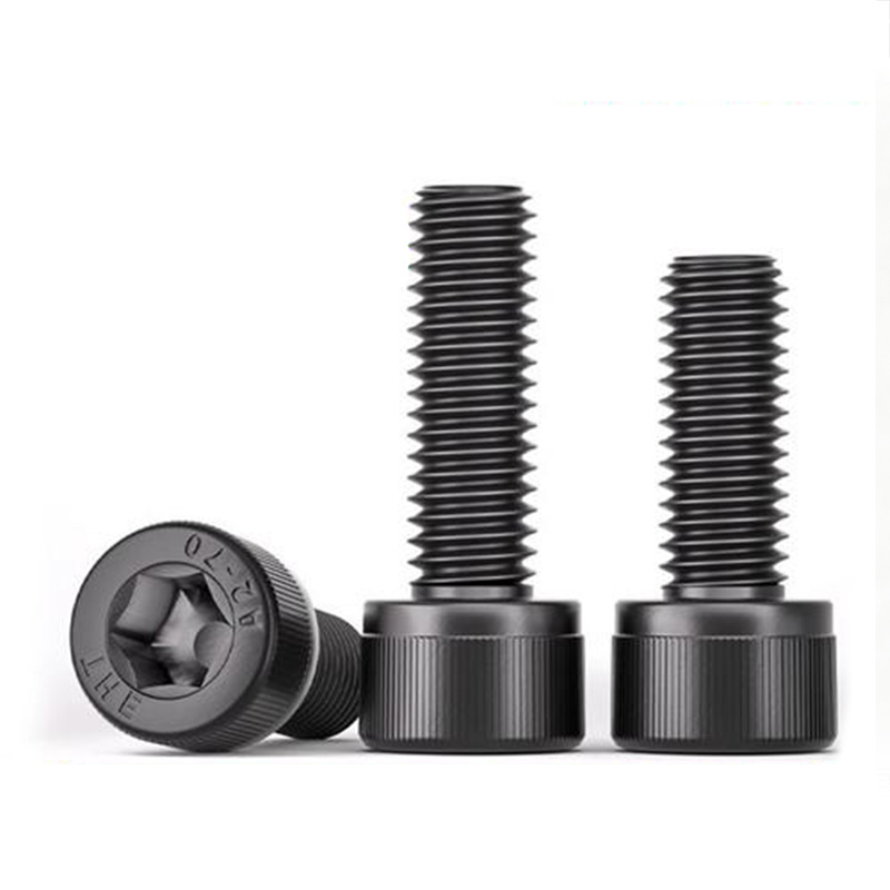 High-strength carbon steel screws with cylindrical heads and internal hex bolts