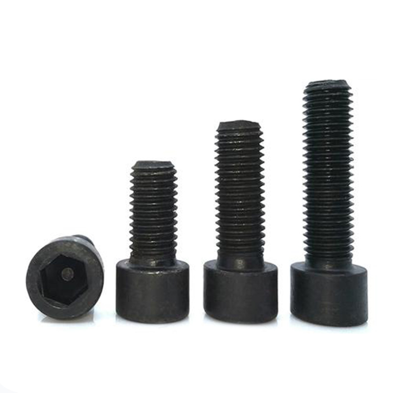 High-strength carbon steel screws with cylindrical heads and internal hex bolts