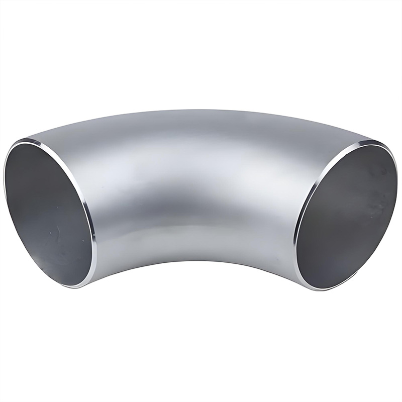 Stainless steel 90° long radius butt welded elbow