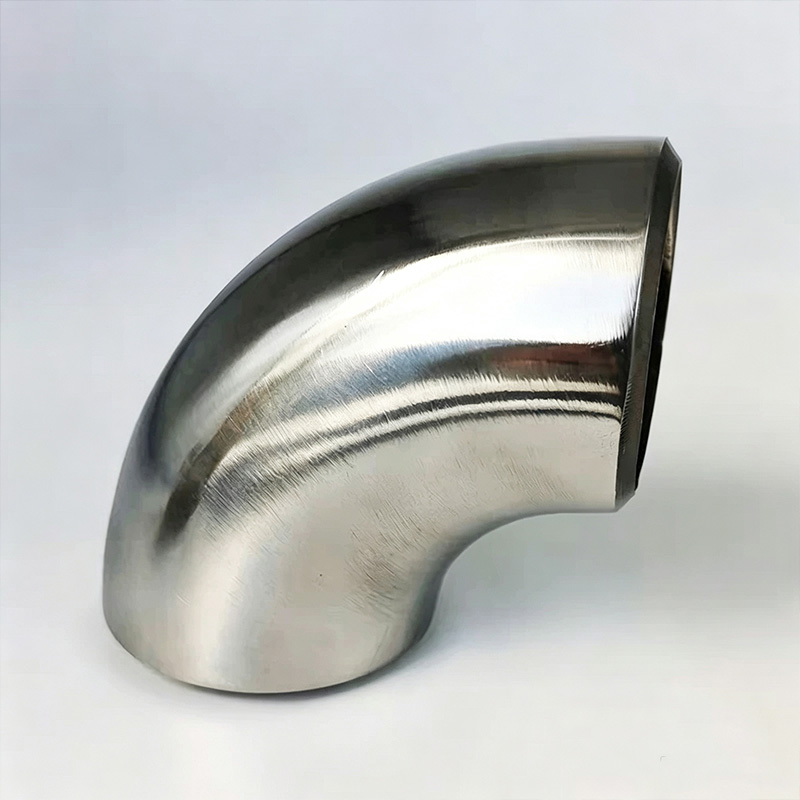 Stainless steel 90° long radius butt welded elbow