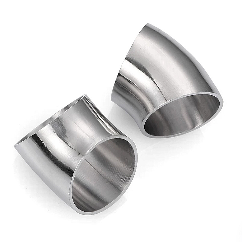Stainless steel 45° butt welded elbow