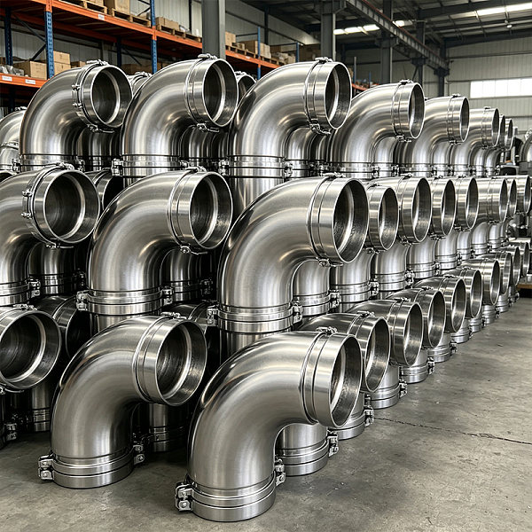 Stainless steel grooved clamp type 90° elbow