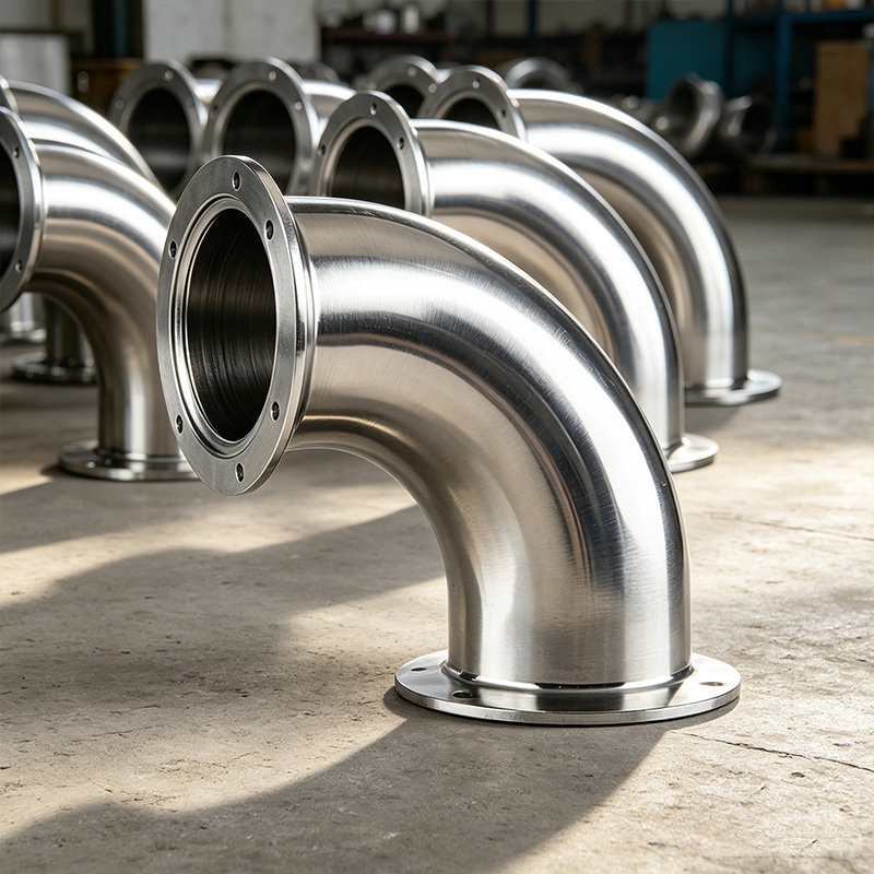 Stainless steel 90-degree clamp elbow