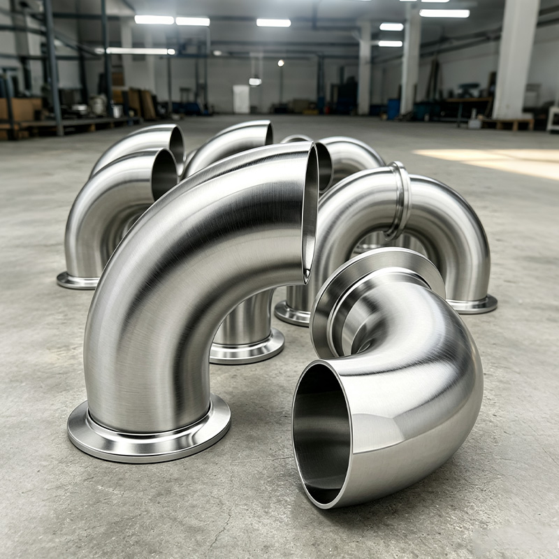 Stainless steel 90-degree clamp elbow